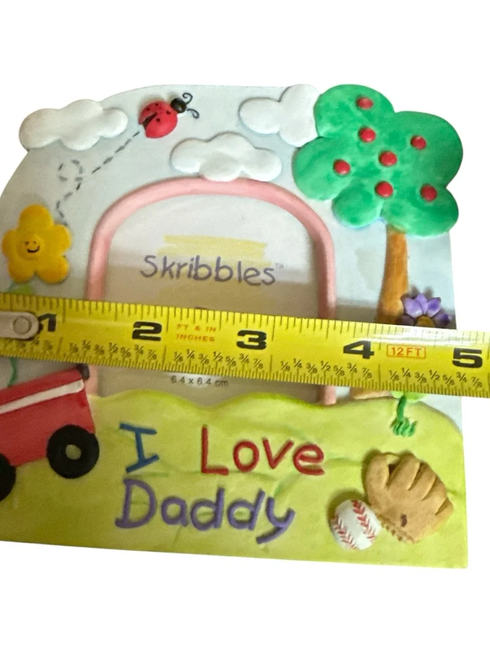 Russ Skribbles I Love Daddy Picture Frame Baseball Wagon Garden 2.5x2.5 Photo